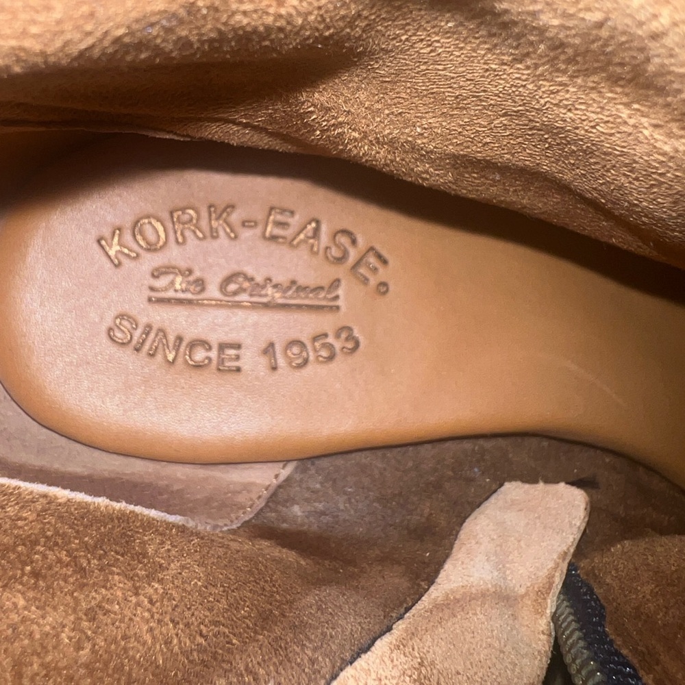 Kork-Ease Blue suede ankle boots